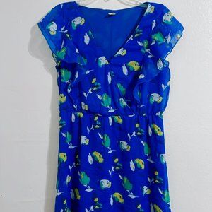 Blue Green Floral Dress